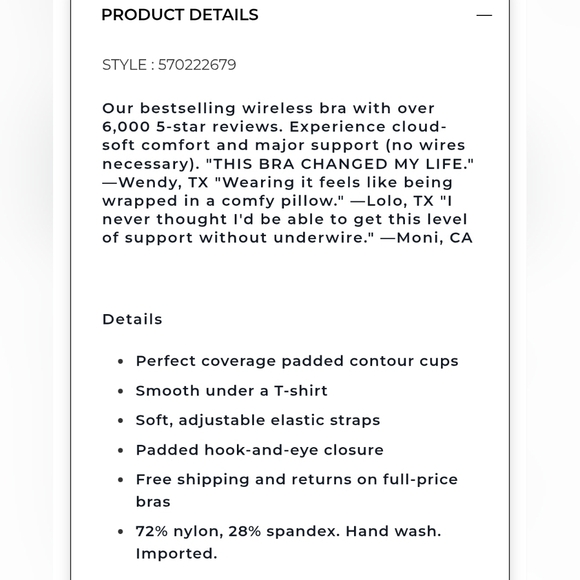 Soma Enbliss Wireless Sz 34 DDD Color Is Warm Amber - Picture 9 of 9